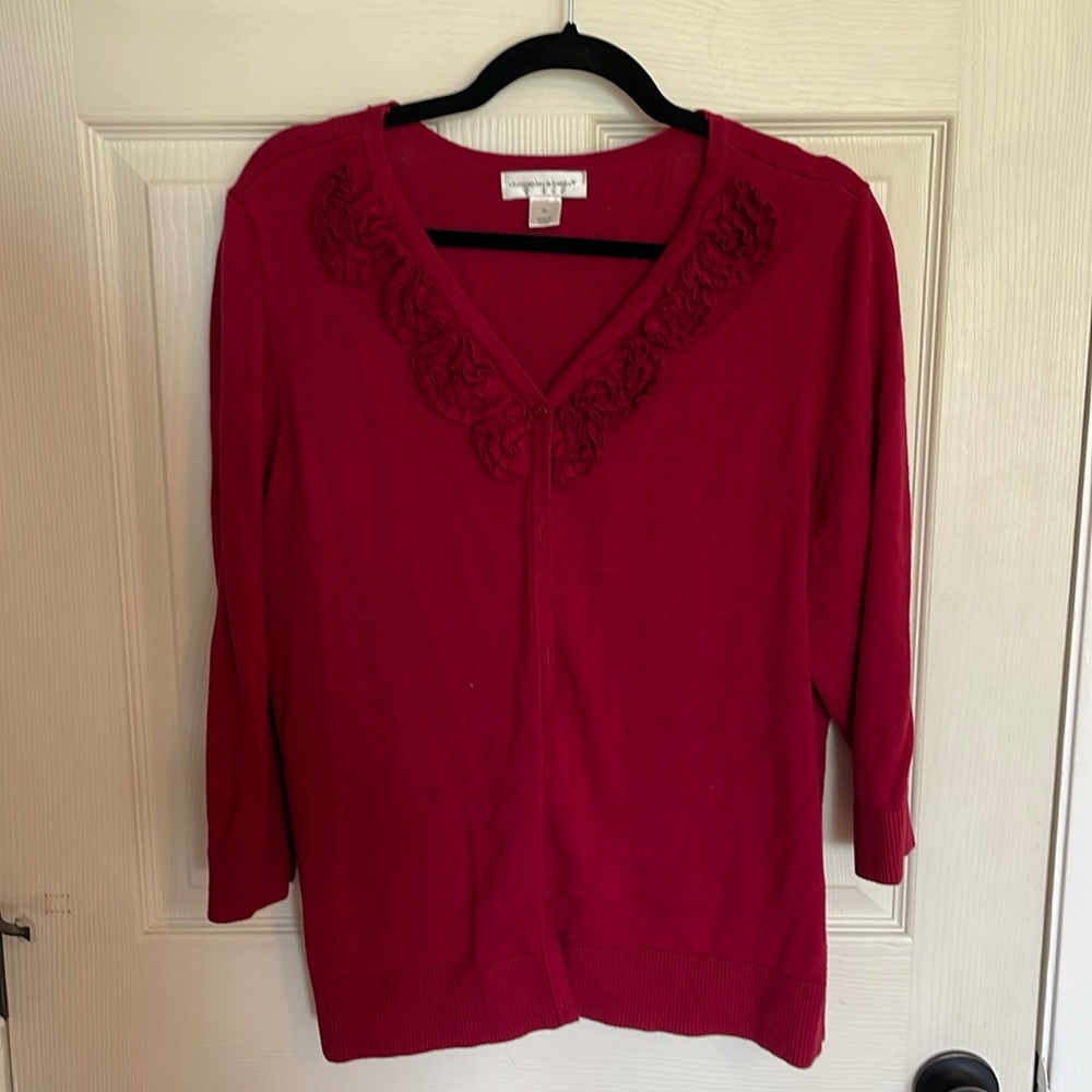 Christopher & Banks. Size XL. Red Cardigan